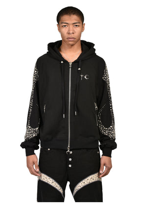 IRON STEEL FOCUS ZIP-UP HOODIE / BLK