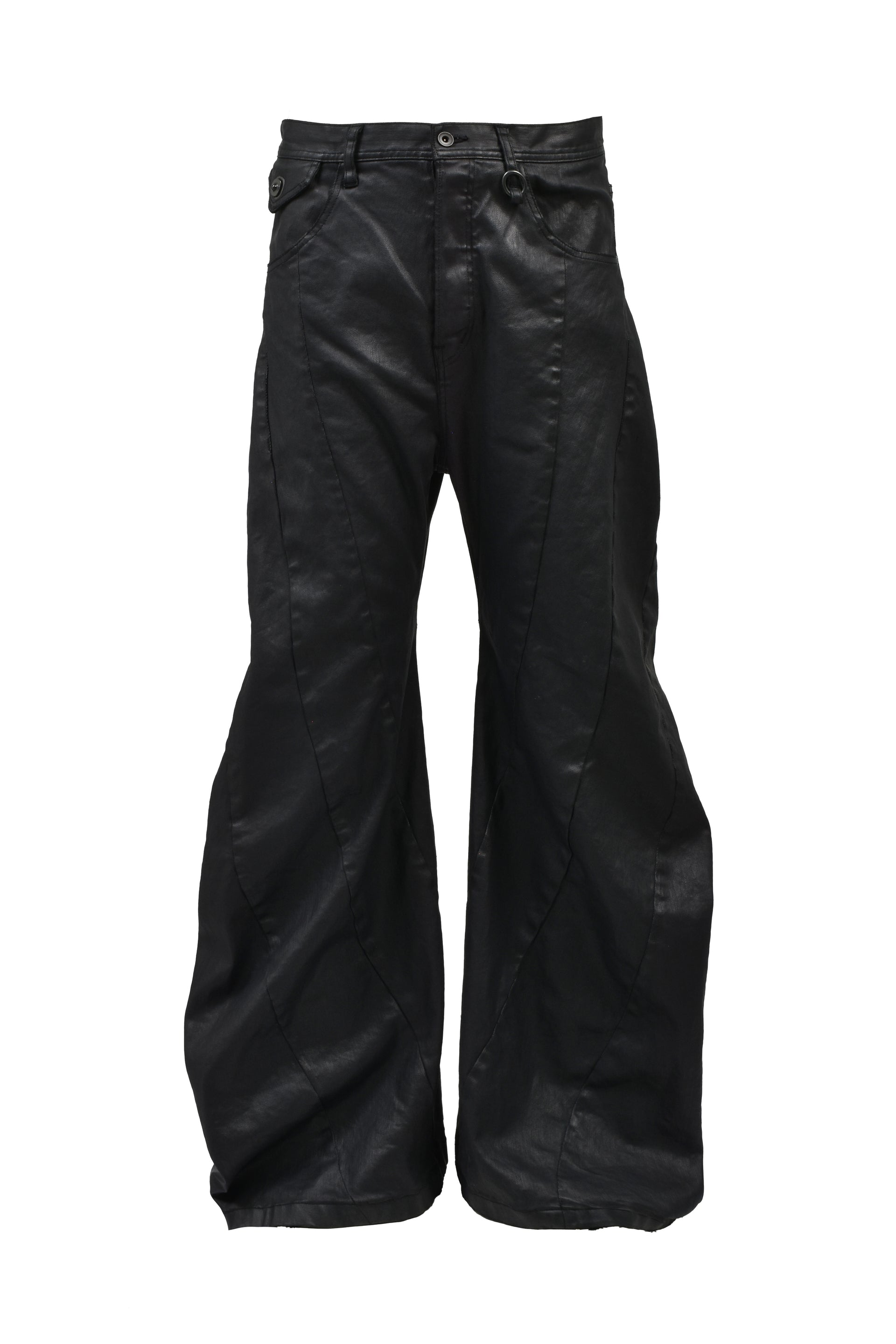 10oz COATED STRETCH DENIM PANTS / BLK
