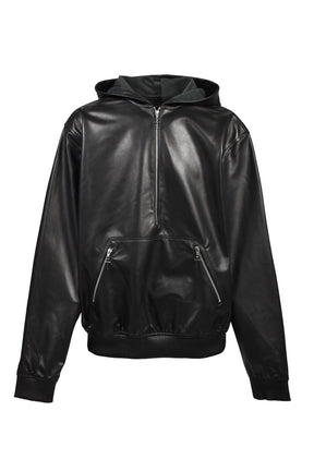 LAST NEST ラストネスト SS26 LEATHER HOODIE / BLK - NUBIAN ヌビアン