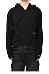 CAPPY STUD HOODIE ZIP-UP / BLK 
