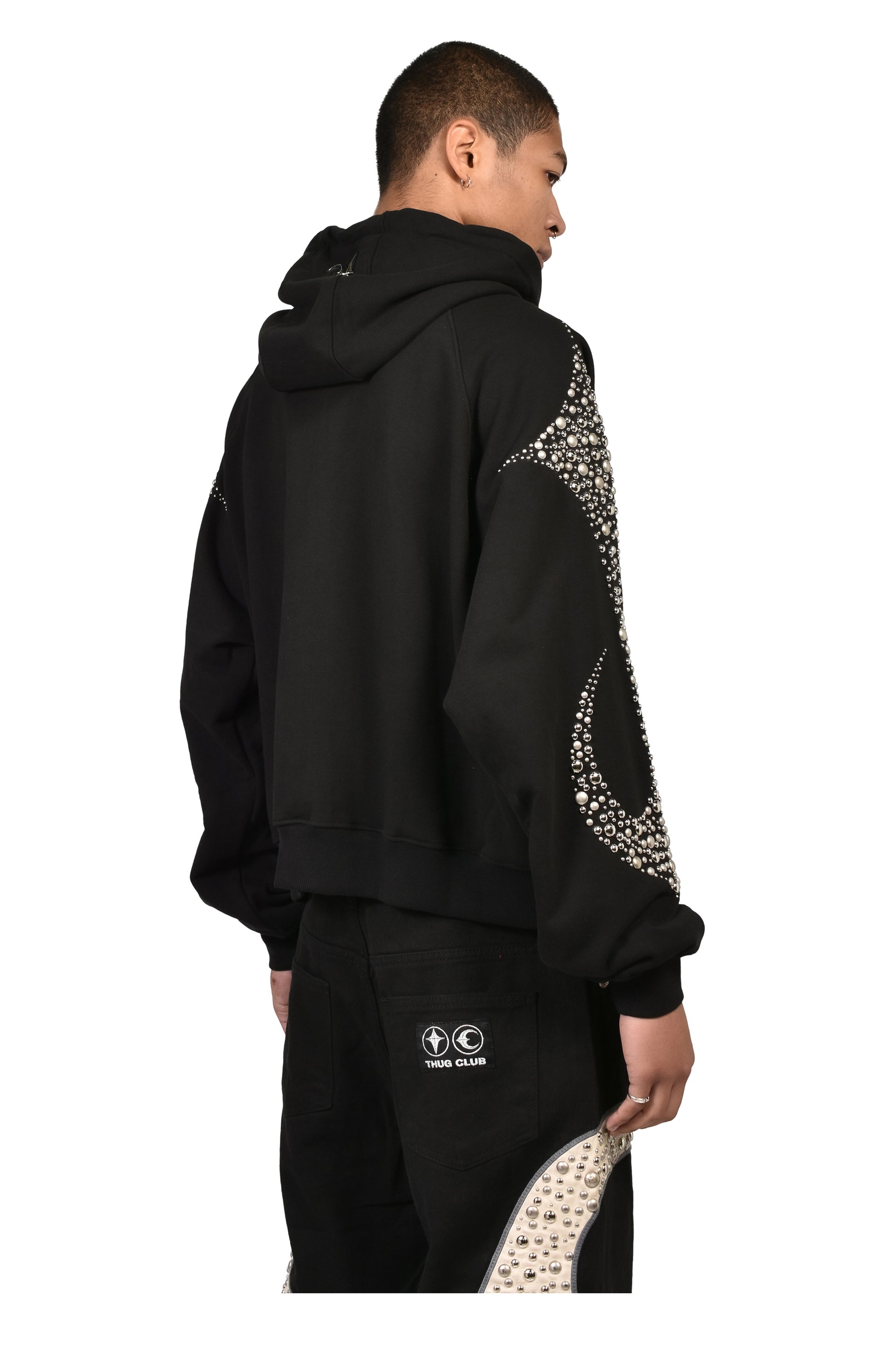 IRON STEEL FOCUS ZIP-UP HOODIE / BLK