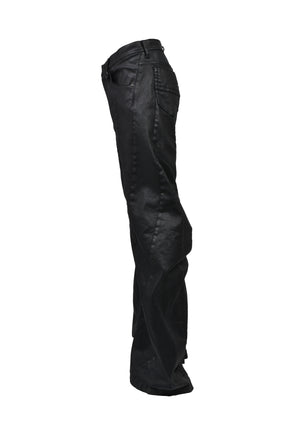 10oz COATED STRETCH DENIM PANTS / BLK