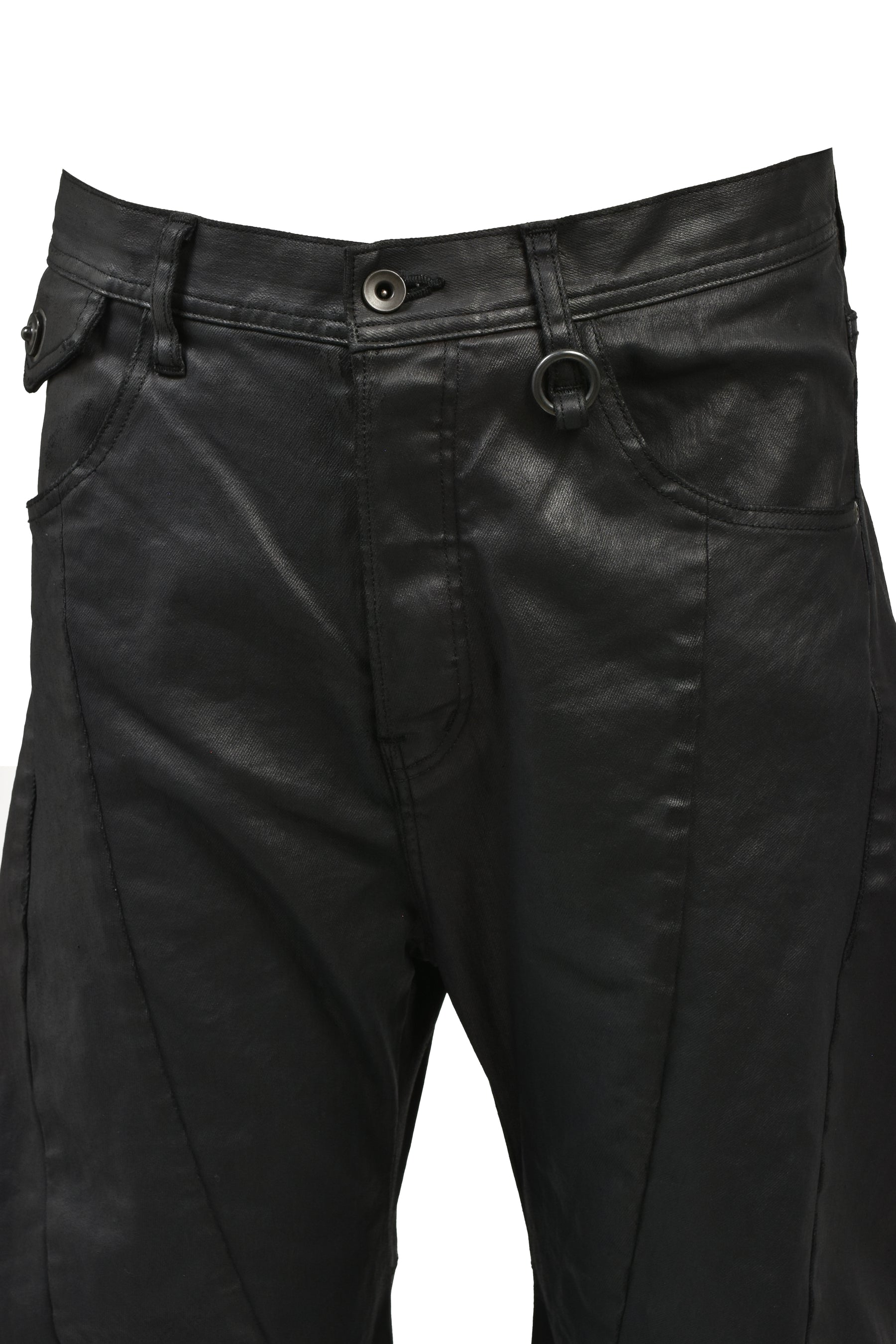 10oz COATED STRETCH DENIM PANTS / BLK