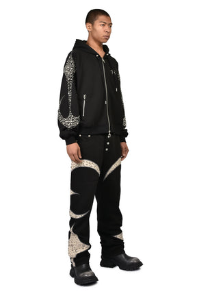 IRON STEEL FOCUS ZIP-UP HOODIE / BLK