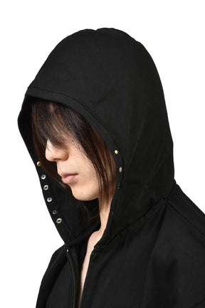 CAPPY STUD HOODIE ZIP-UP / BLK 