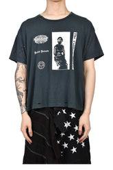 DISTRESSED ADDICT TEE / ASH BLK