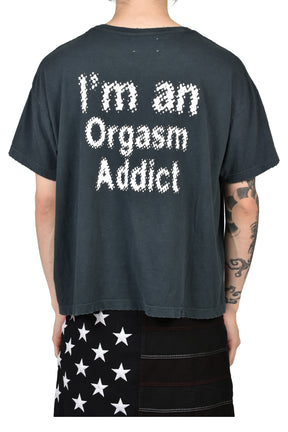 DISTRESSED ADDICT TEE / ASH BLK
