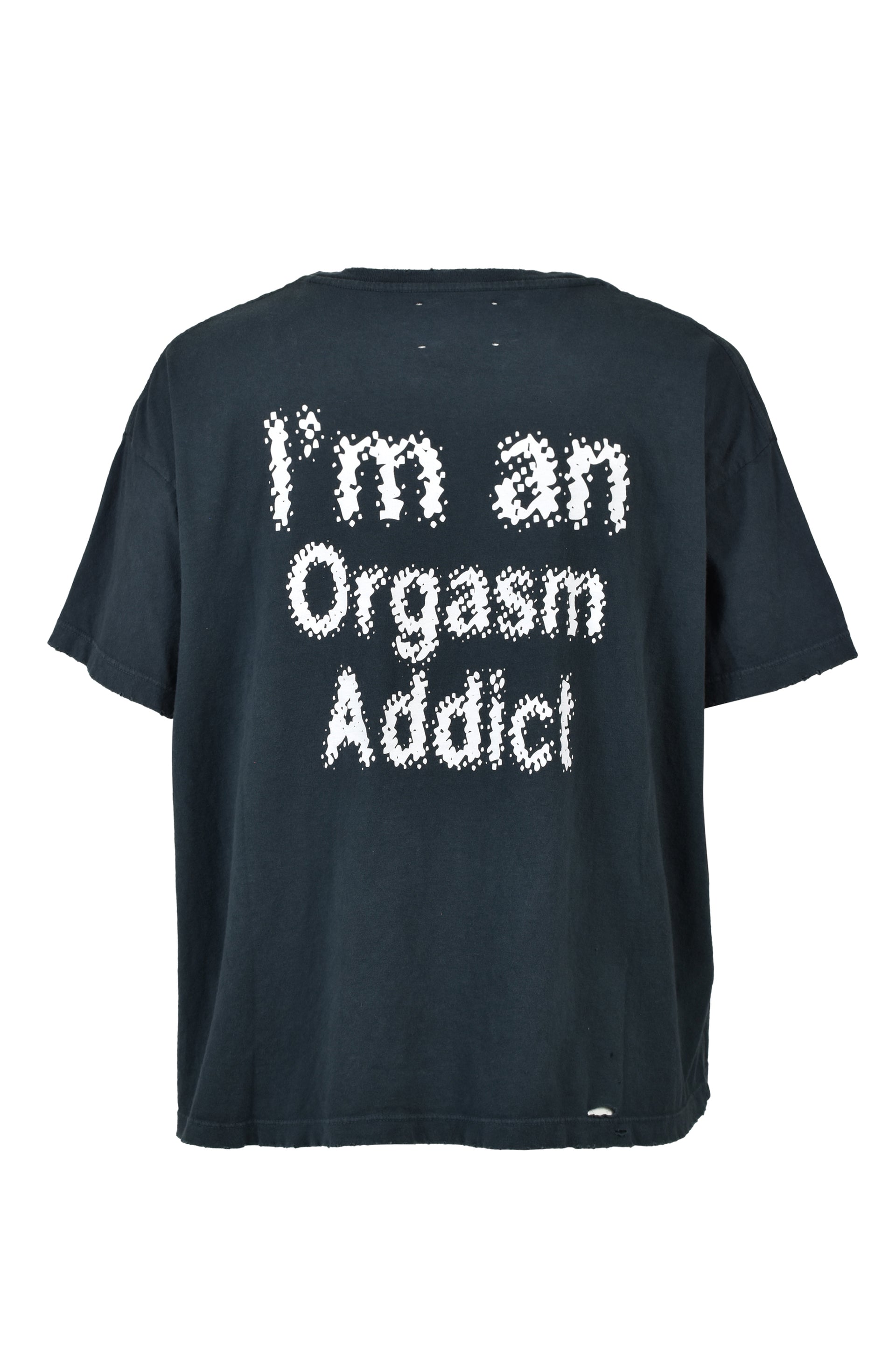 DISTRESSED ADDICT TEE / ASH BLK