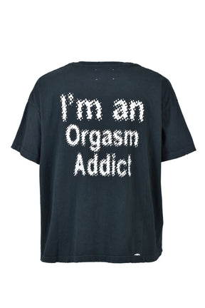 DISTRESSED ADDICT TEE / ASH BLK