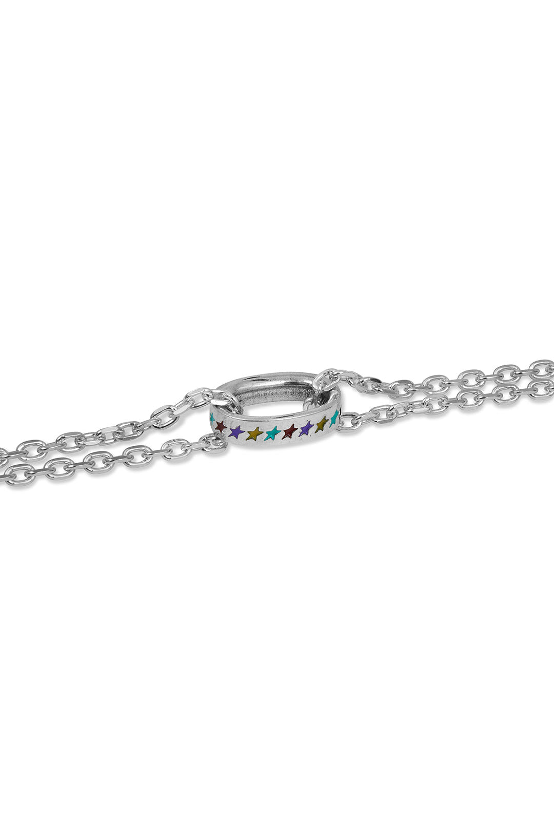 ENAMELED MULTICOLOR ICON LINK BRACELET M / SIL