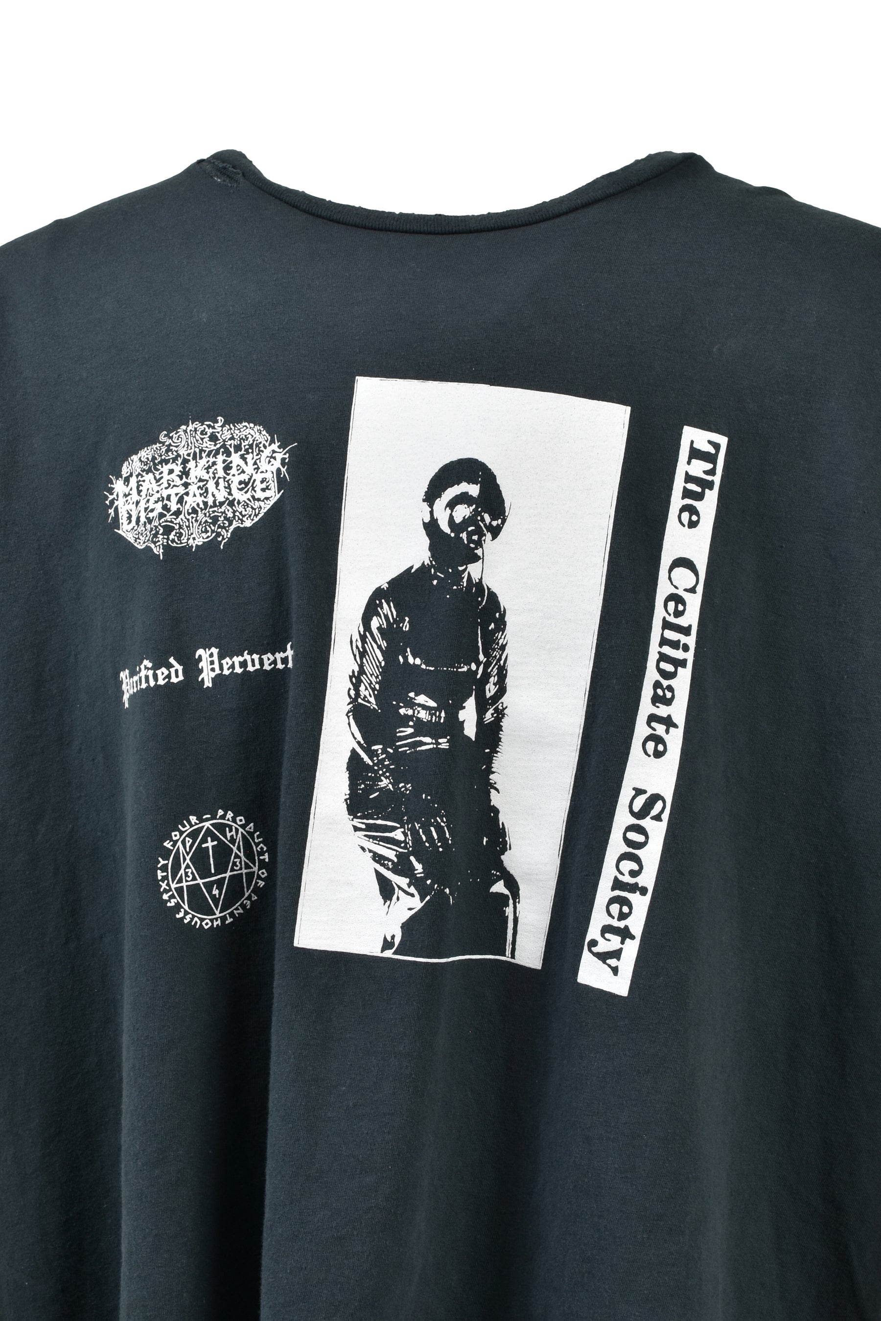 DISTRESSED ADDICT TEE / ASH BLK