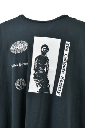 DISTRESSED ADDICT TEE / ASH BLK