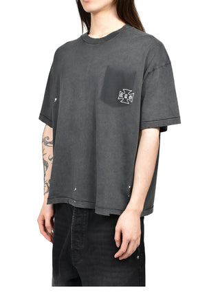 STAINED POCKET T / VINTAGE BLACK