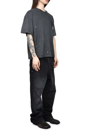 STAINED POCKET T / VINTAGE BLACK