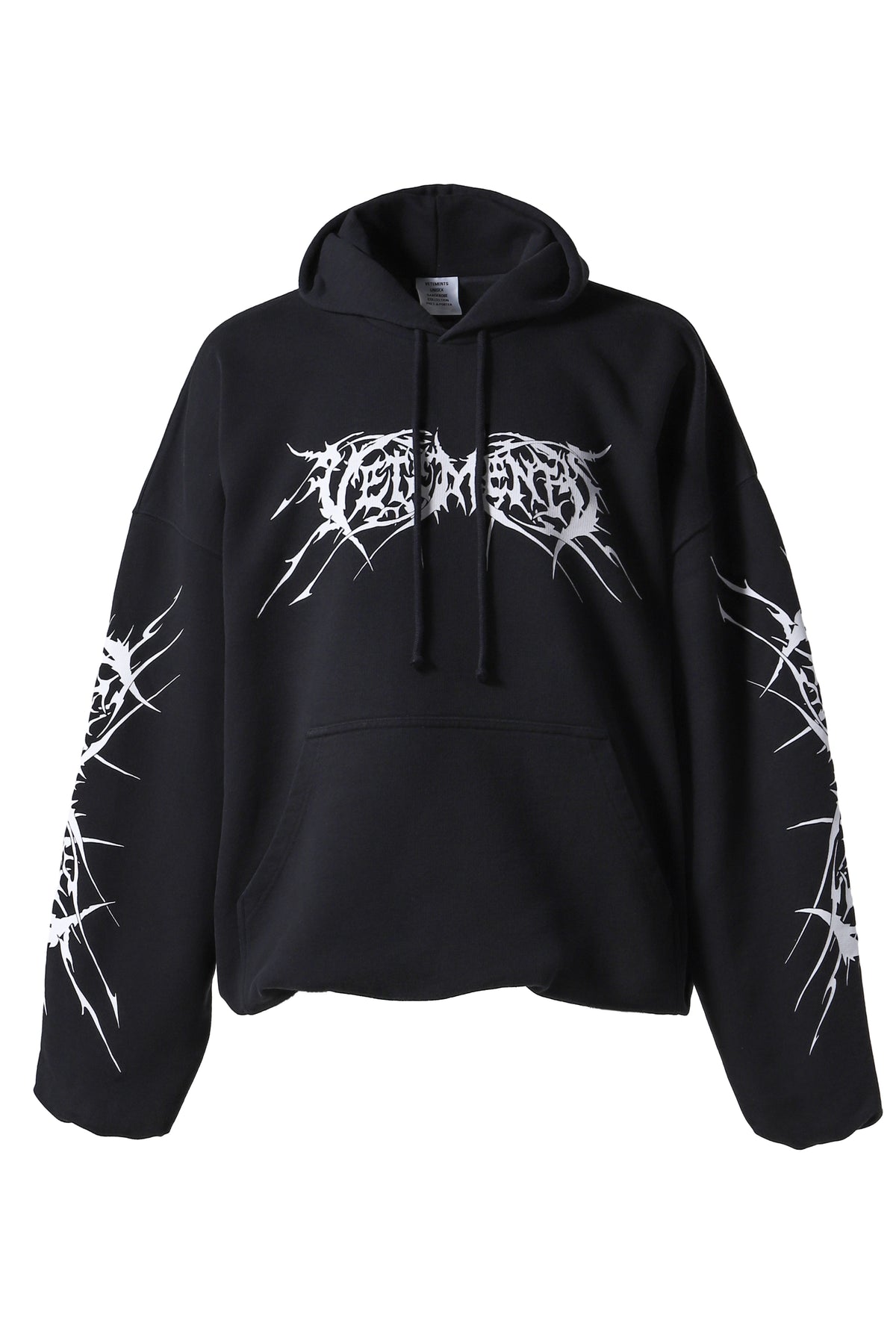 DEATH METAL CROPPED BOXY HOODIE / BLK WHT