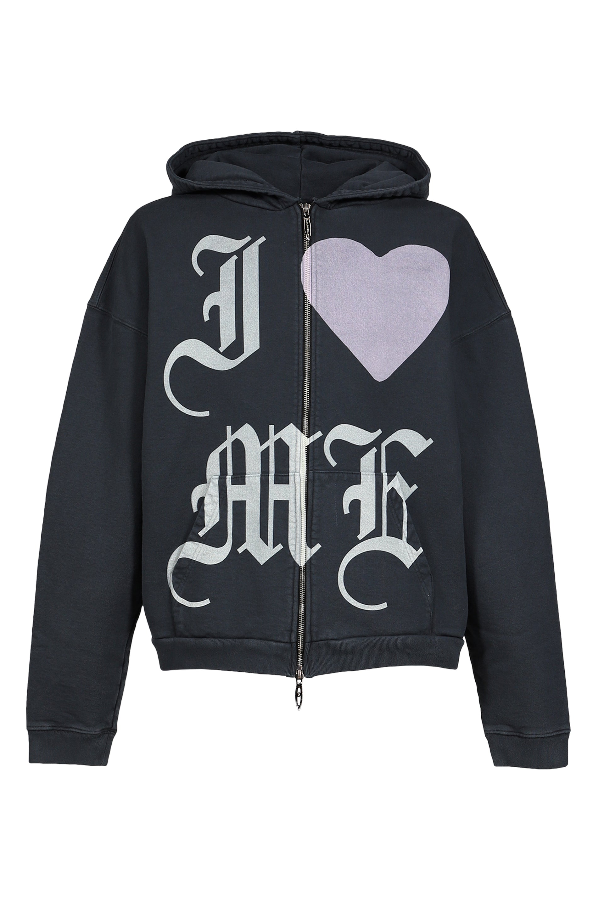 LOVE ME ZIP HOODIE / BLK
