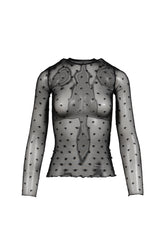 PLUMETIS MOON CREWNECK LS TOP / BLK