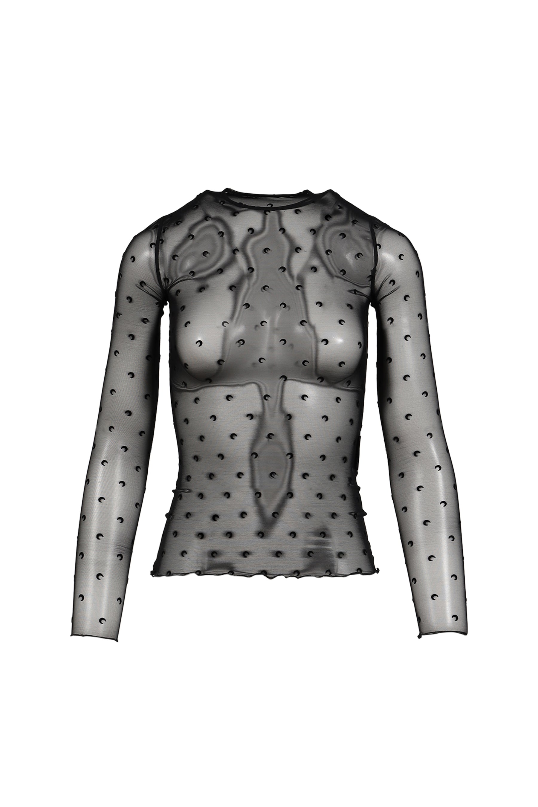 PLUMETIS MOON CREWNECK LS TOP / BLK
