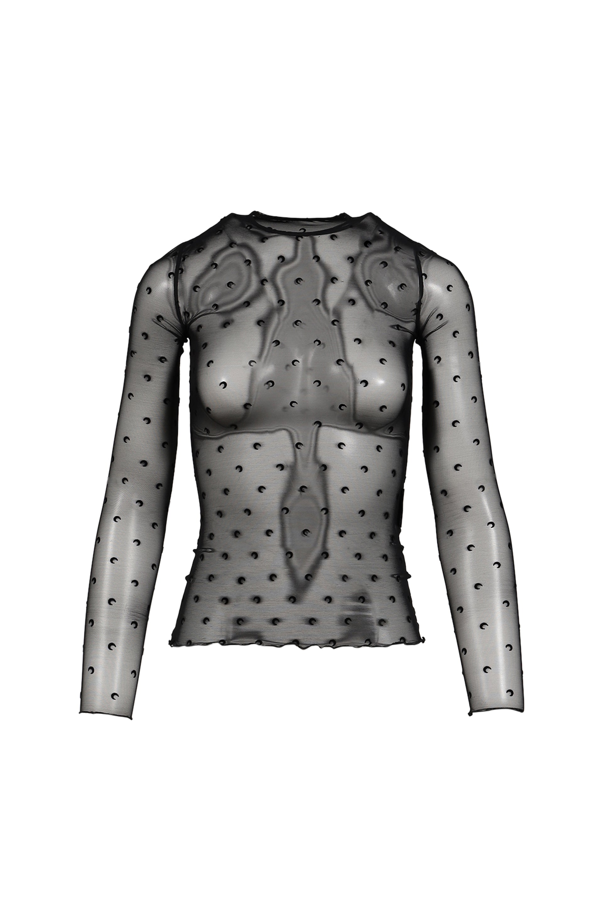 PLUMETIS MOON CREWNECK LS TOP / BLK