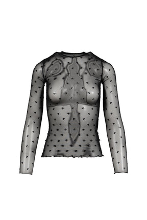 PLUMETIS MOON CREWNECK LS TOP / BLK