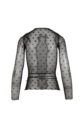 PLUMETIS MOON CREWNECK LS TOP / BLK