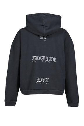LOVE ME ZIP HOODIE / BLK
