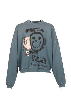 STREETWISE AIRBRUSH CREWNECK / TEAL