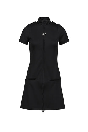 INTERLOCK TRACKSUIT MINI DRESS / BLK