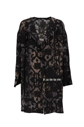 BAROQUE NO COLLAR FRINGE JACKET / BLK