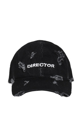 DIRECTOR DAMAGED DENIM CAP / BLK 
