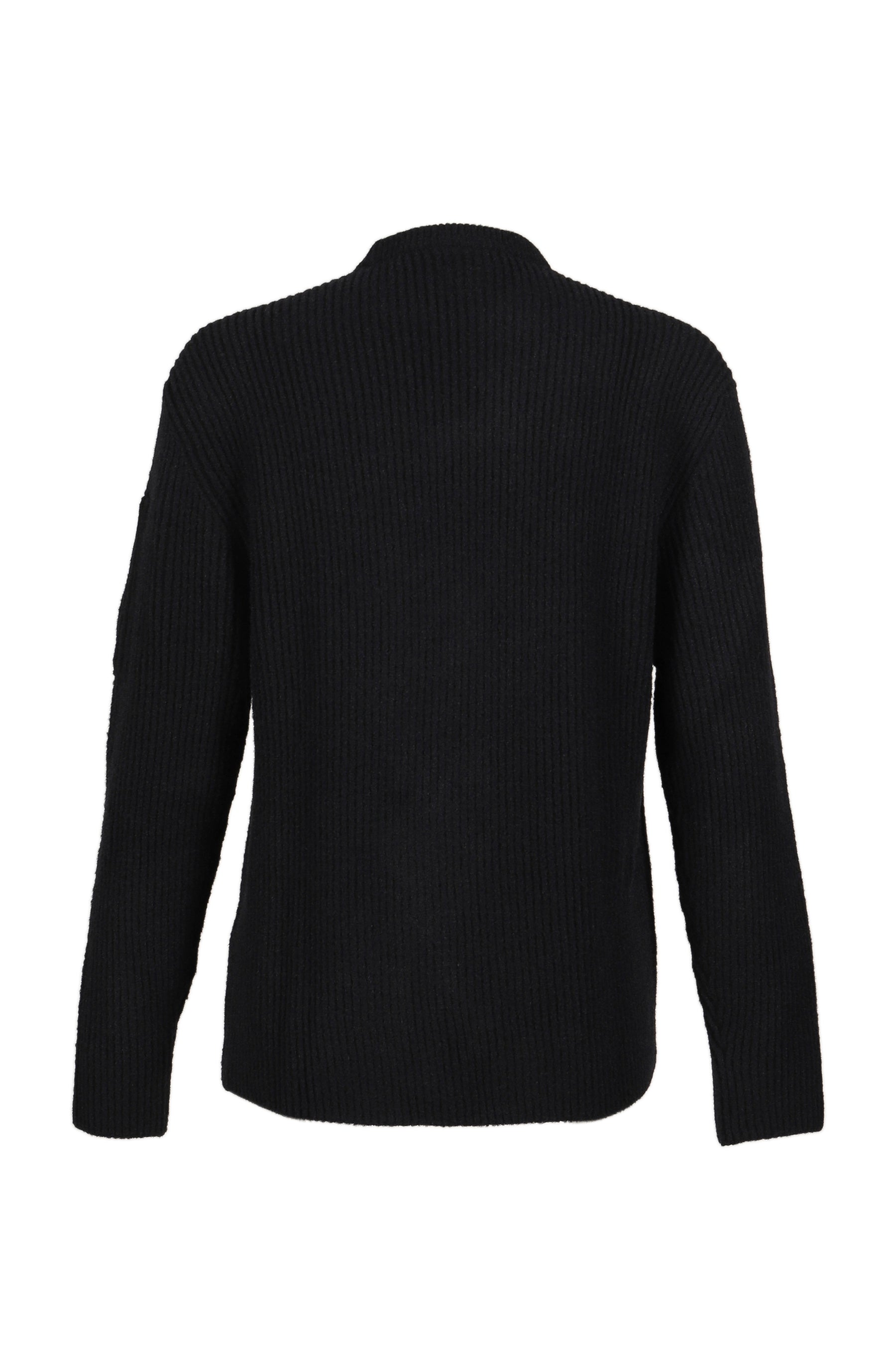 KNW CREW NECK IN FLEECE KNIT / BLK 