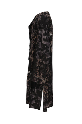 BAROQUE NO COLLAR FRINGE JACKET / BLK