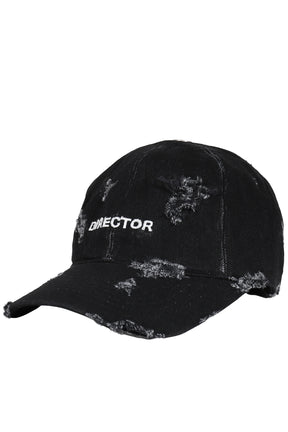 DIRECTOR DAMAGED DENIM CAP / BLK 