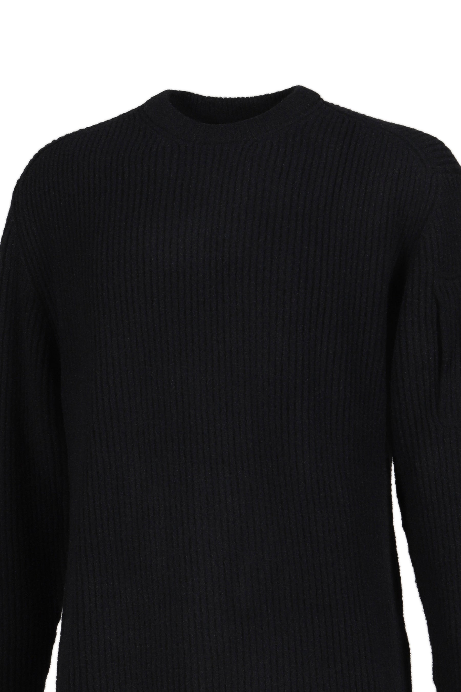 KNW CREW NECK IN FLEECE KNIT / BLK 