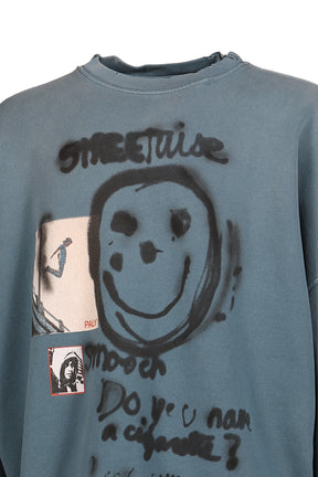 STREETWISE AIRBRUSH CREWNECK / TEAL
