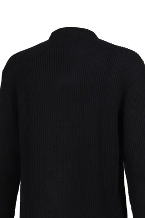 KNW CREW NECK IN FLEECE KNIT / BLK 