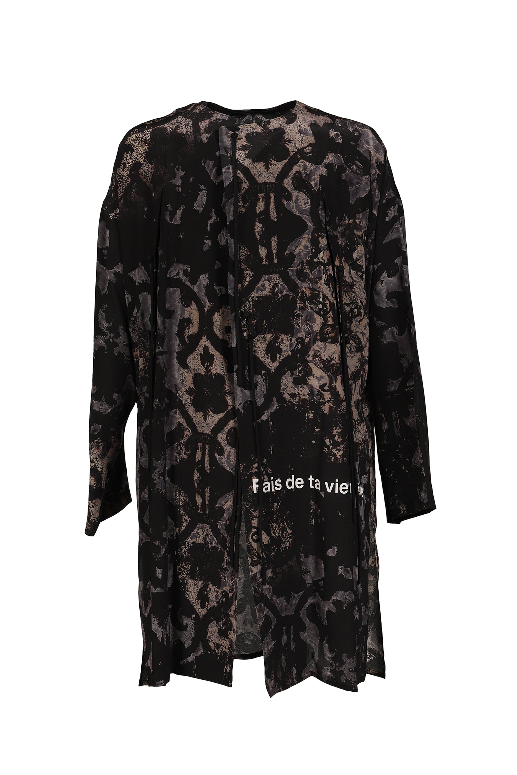 BAROQUE NO COLLAR FRINGE JACKET / BLK