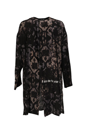 BAROQUE NO COLLAR FRINGE JACKET / BLK