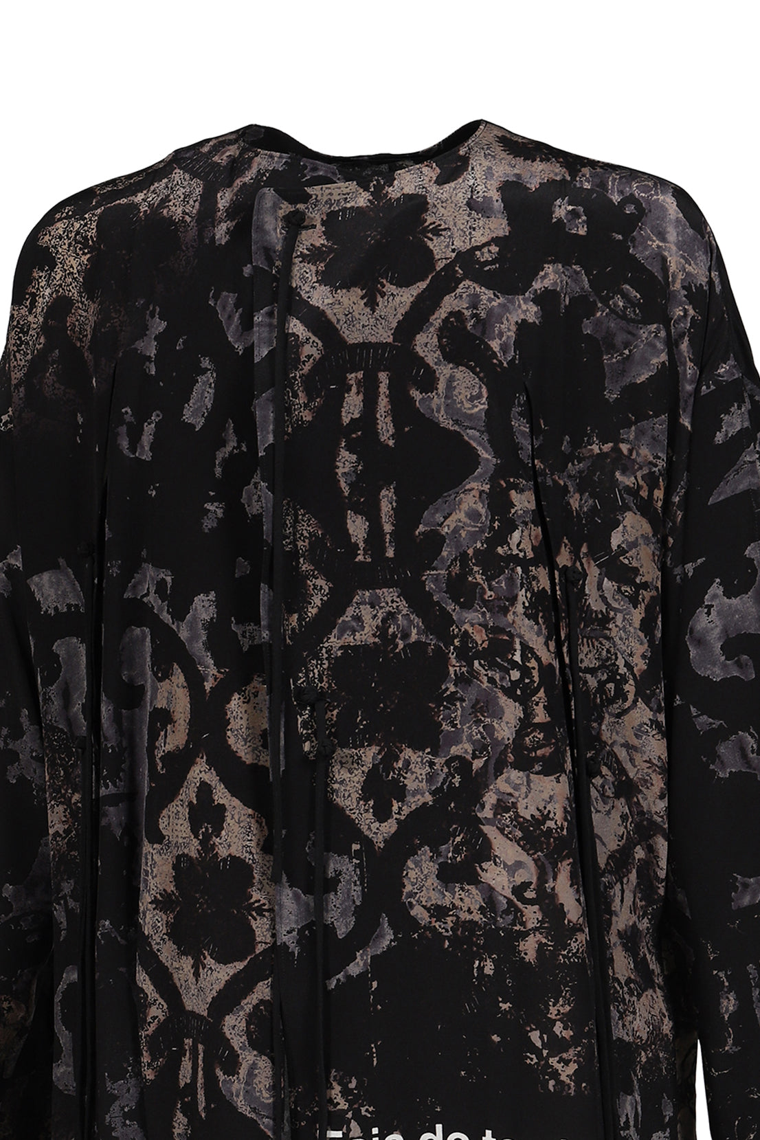 BAROQUE NO COLLAR FRINGE JACKET / BLK