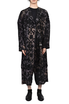 BAROQUE NO COLLAR FRINGE JACKET / BLK