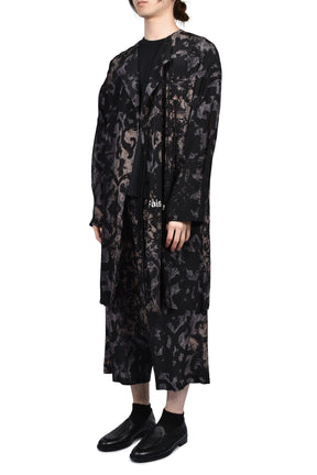 BAROQUE NO COLLAR FRINGE JACKET / BLK