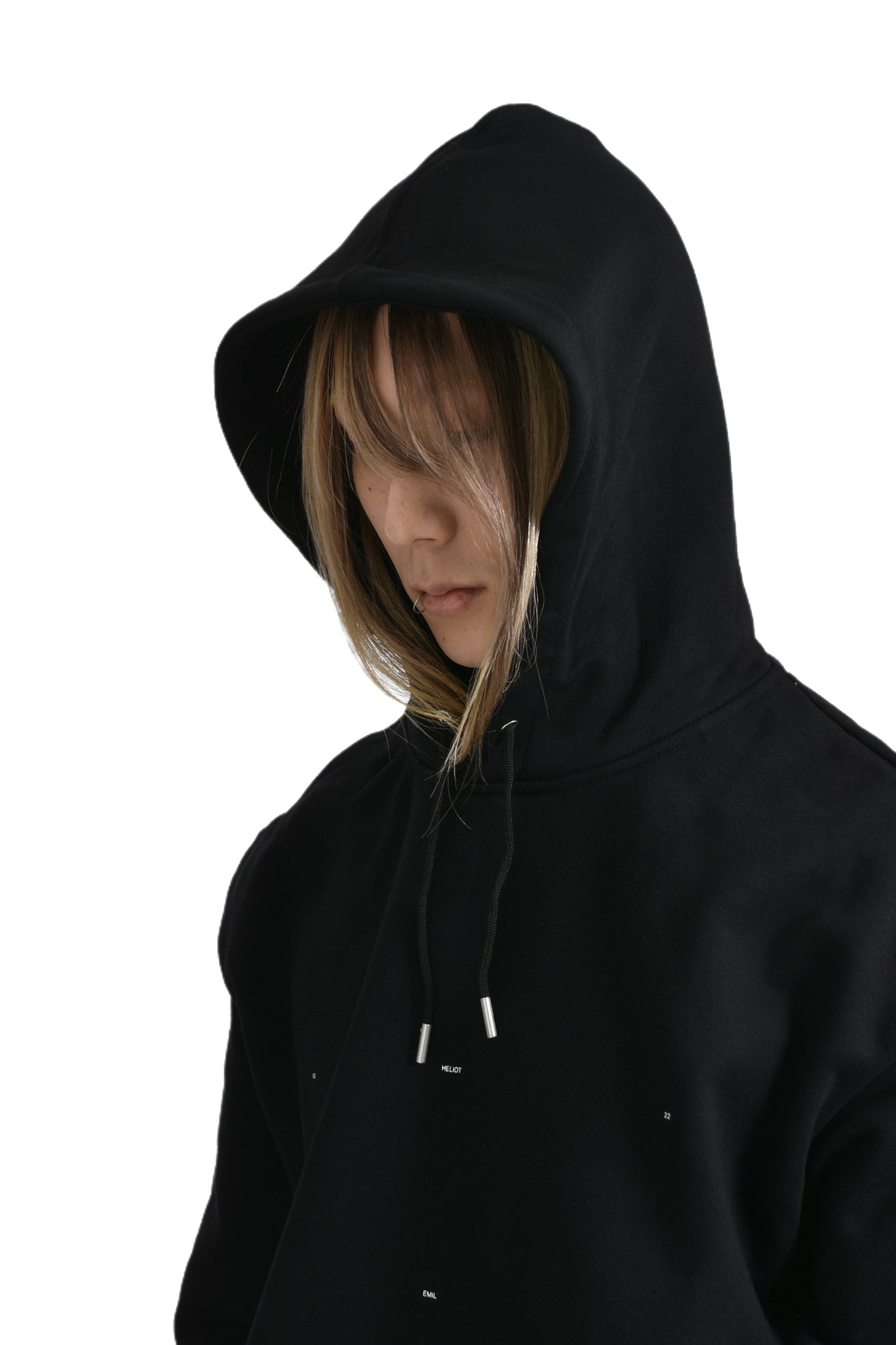 OUTLINE LOGO HOODIE / BLK