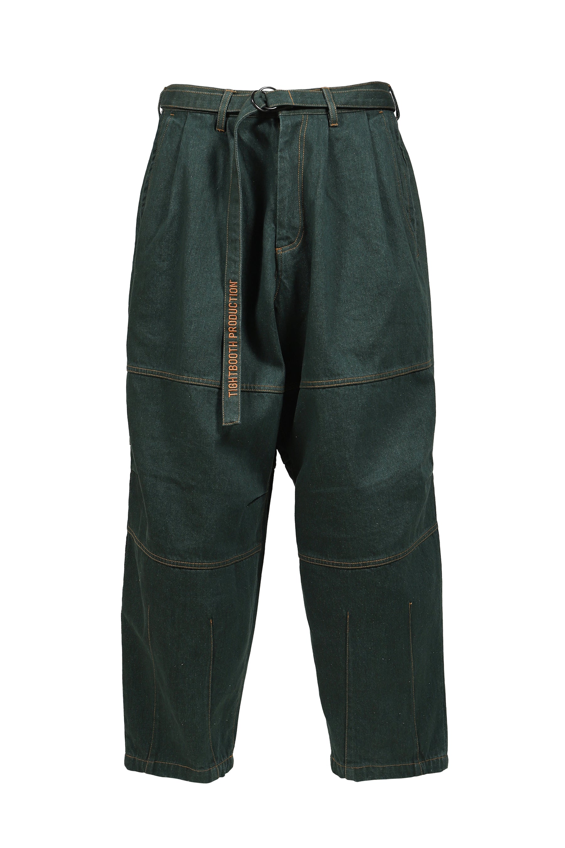 DENIM BALLOON PANTS / DARK GRN