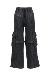 SPLIT SWEAT PANTS / BLACK