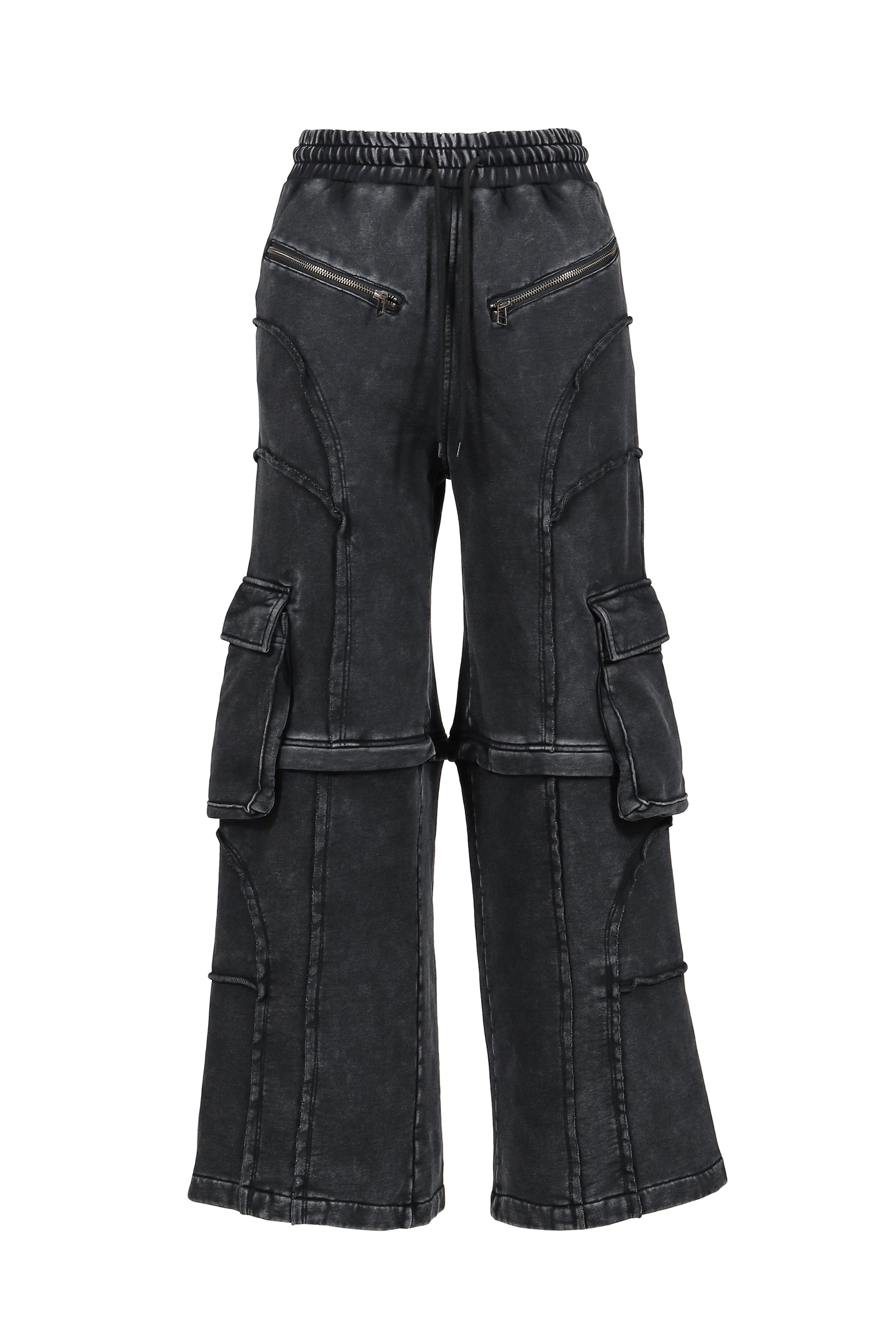 SPLIT SWEAT PANTS / BLACK