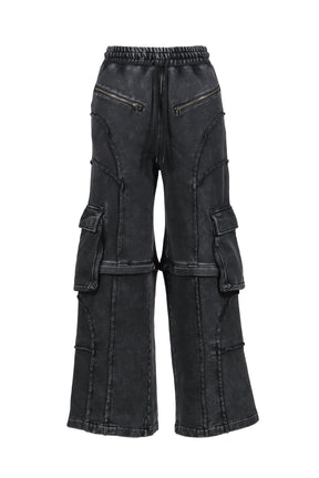 SPLIT SWEAT PANTS / BLACK