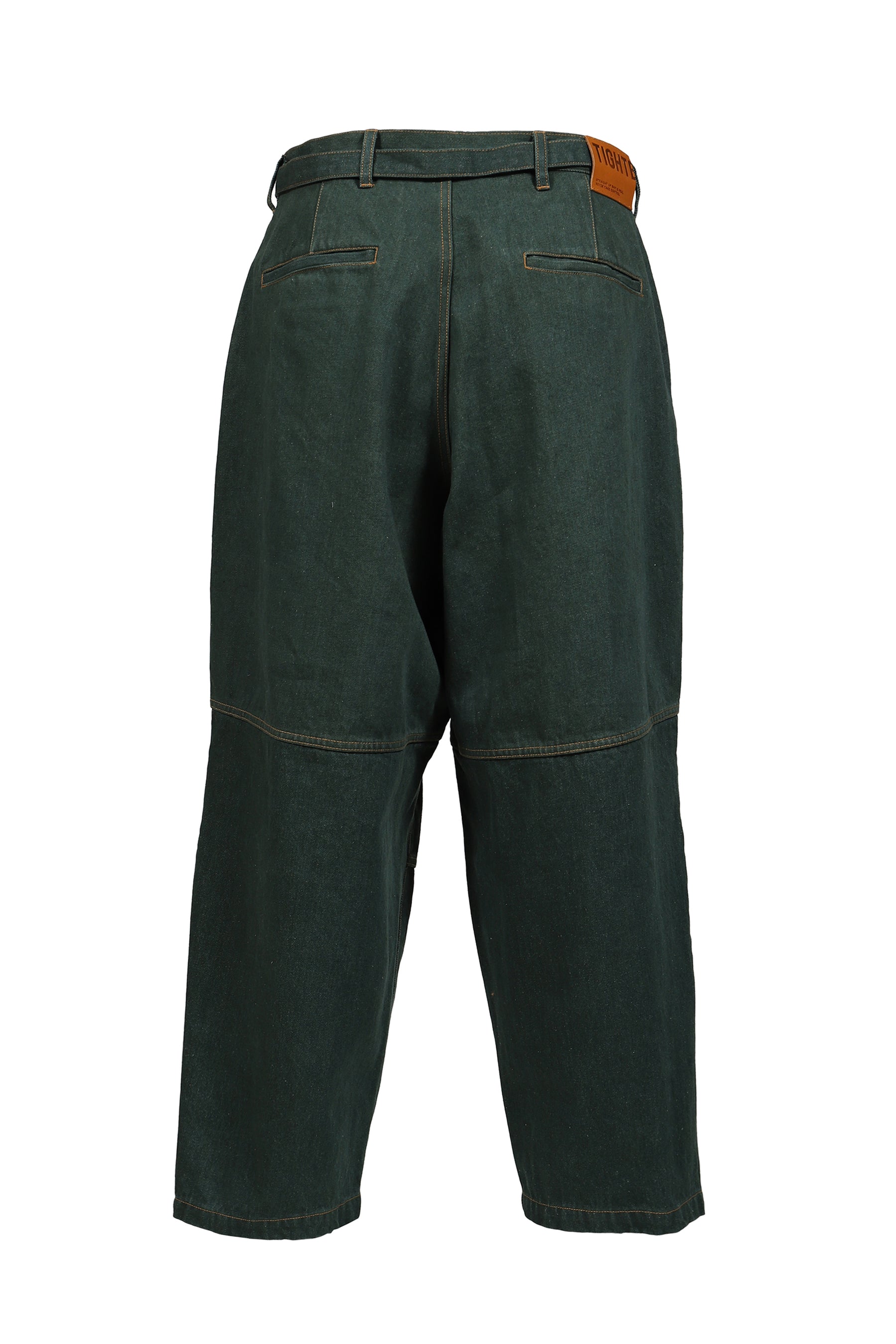DENIM BALLOON PANTS / DARK GRN