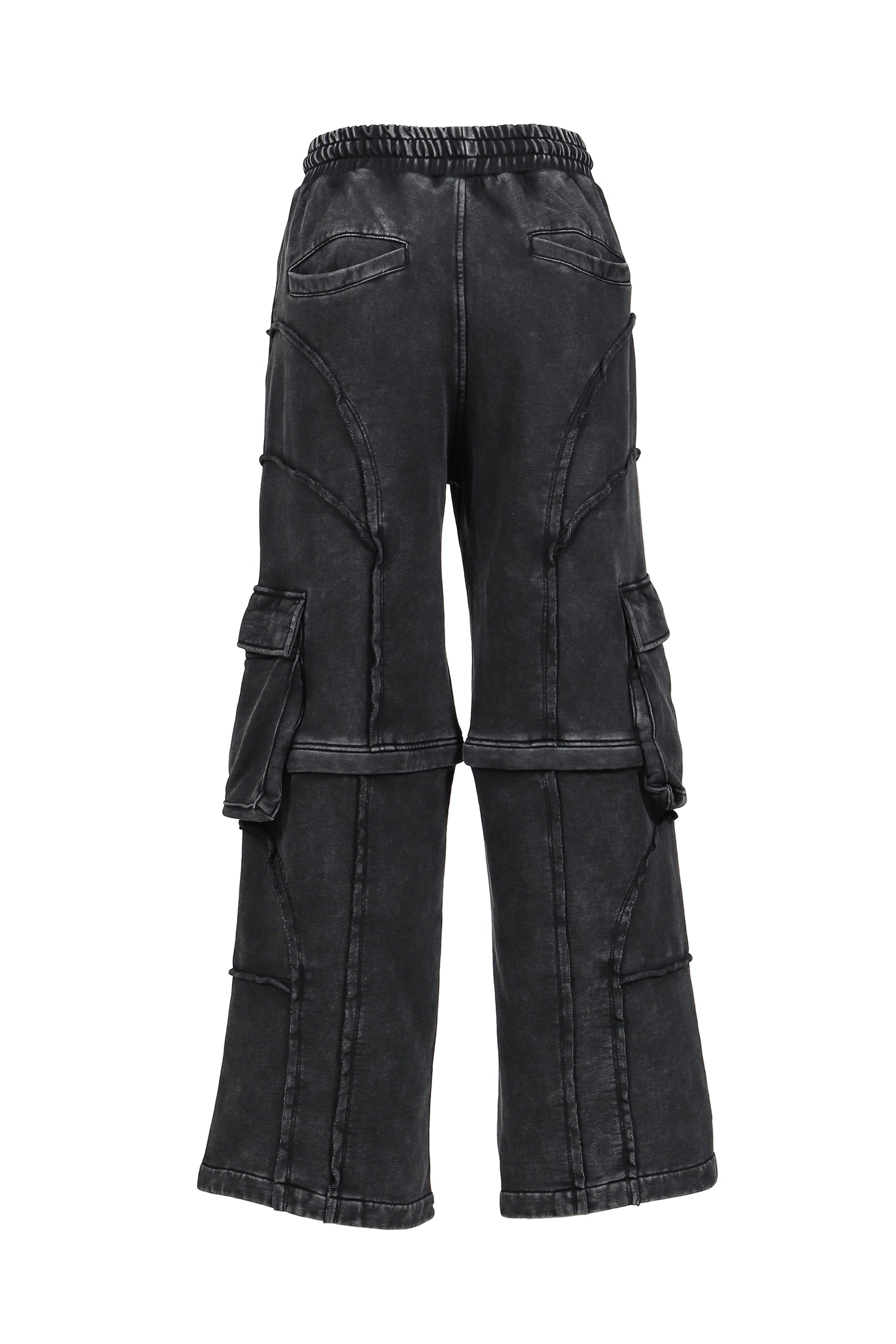 SPLIT SWEAT PANTS / BLK