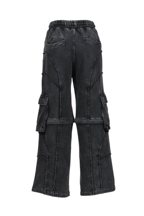 SPLIT SWEAT PANTS / BLACK