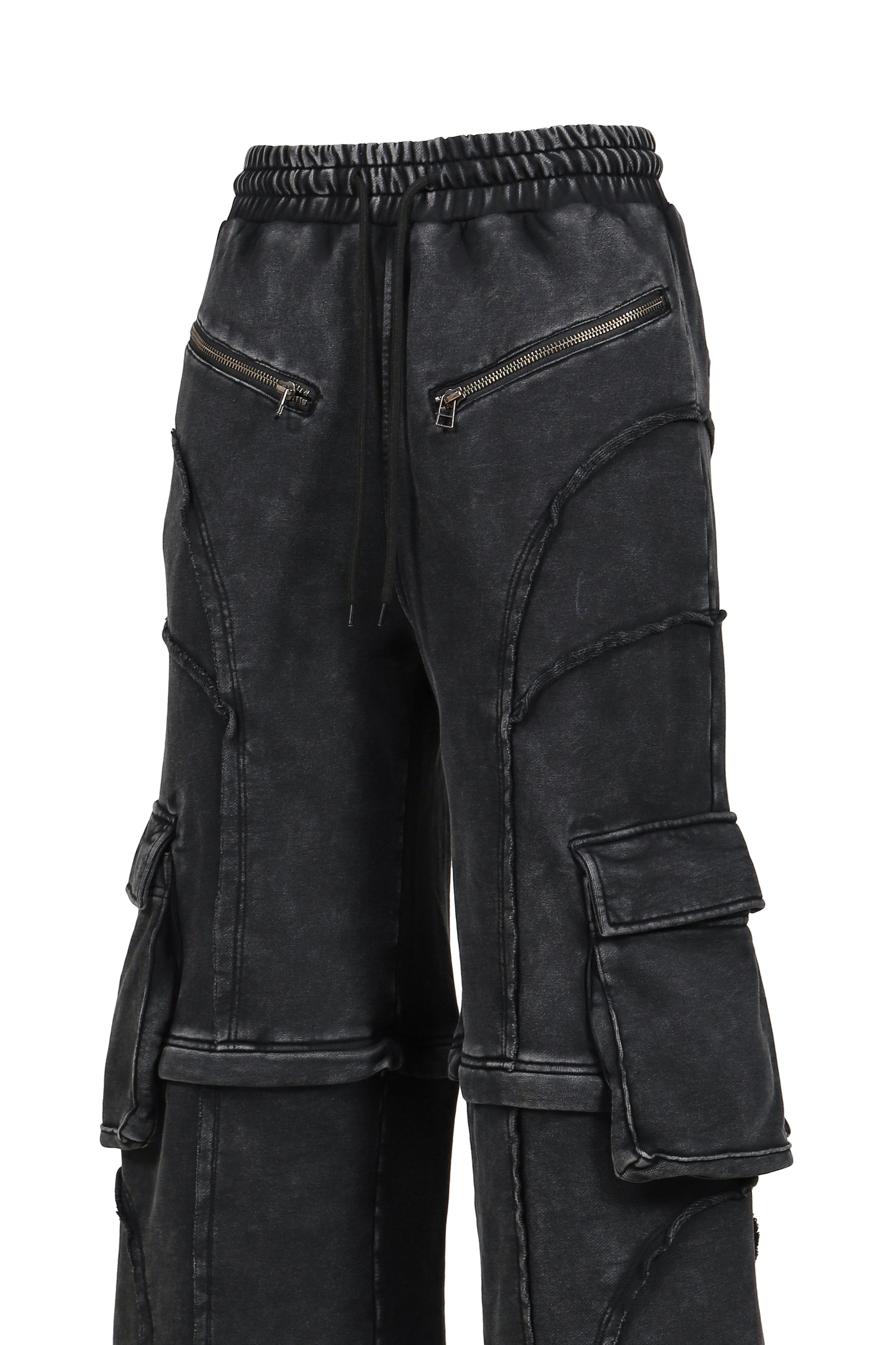 SPLIT SWEAT PANTS / BLACK